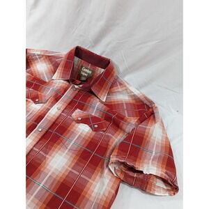 Cowboy Legend  Red Plaid Pearl Snap‎ SS Shirt Mens 2XLT